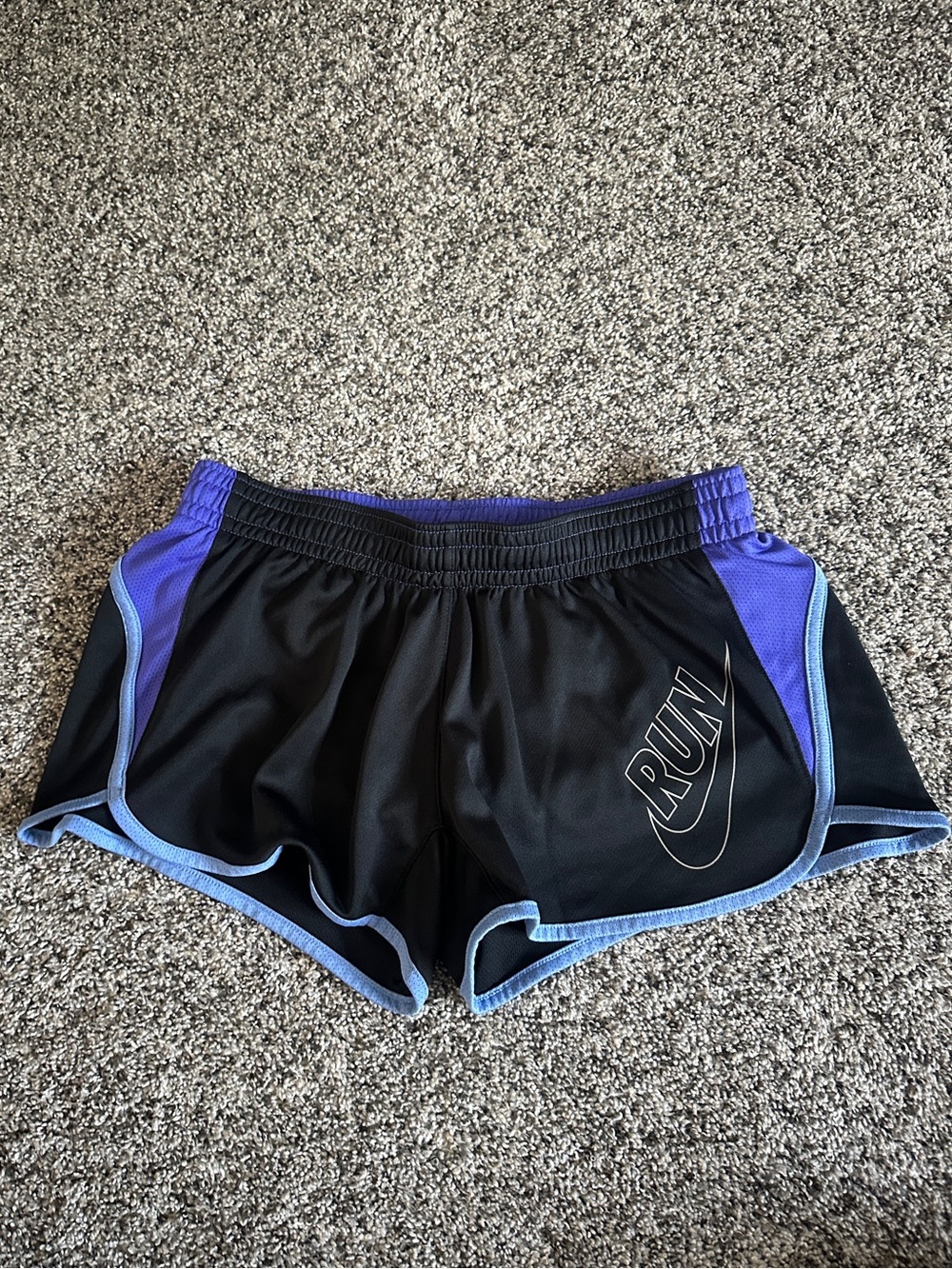 Nike Women’s Black and Purple RUN Training Shorts